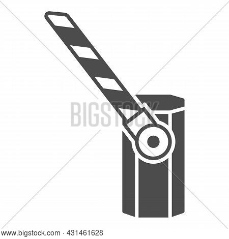 Striped Barrier, Turnpike Solid Icon, Security Check Concept, Stop Toll Bar Vector Sign On White Bac