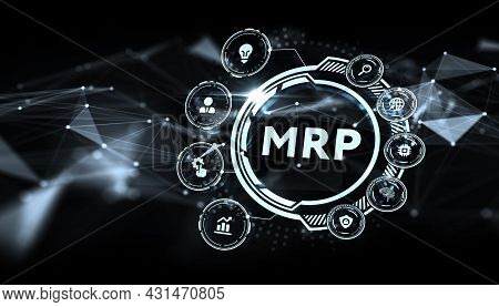Mrp Material Requirement Planning Manufacturing Industry Business Process Automation. 3d Illustratio