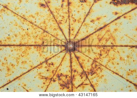 Il vecchio piastra con linea di ossido di metallo