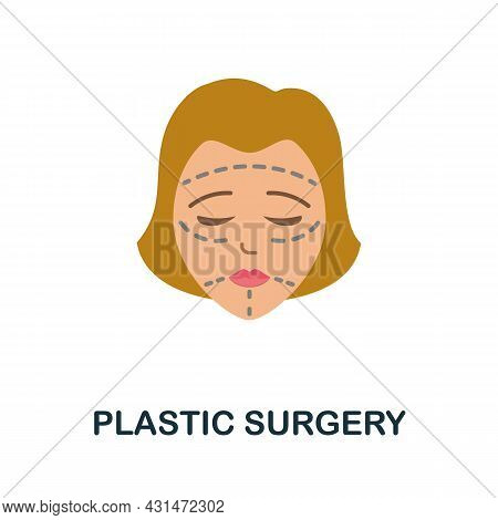 Plastic Surgery Flat Icon. Colored Sign From Plastic Surgery Collection. Creative Plastic Surgery Ic