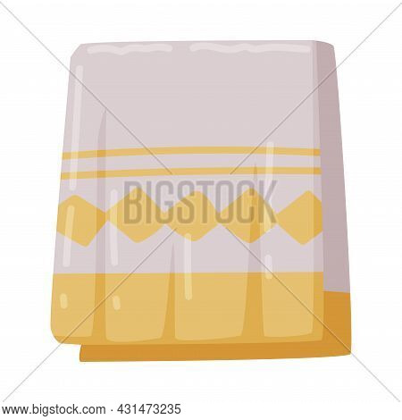 Hanging Towel Isolated On White Background Vector Household Item