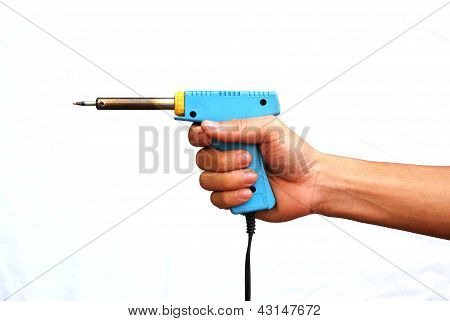 Tenere la mano forte del saldatore