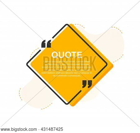 Set Quote Frames. Blank Template With Print Information Design Quotes. Vector Stock Illustration