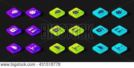 Set Dumpling, Slavic Pagan Idol, Jar Of Honey, Chess, Moon With Flag And Location Russia Icon. Vecto