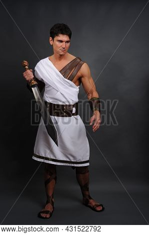 The Sexy Warrior Poses For The Photo.