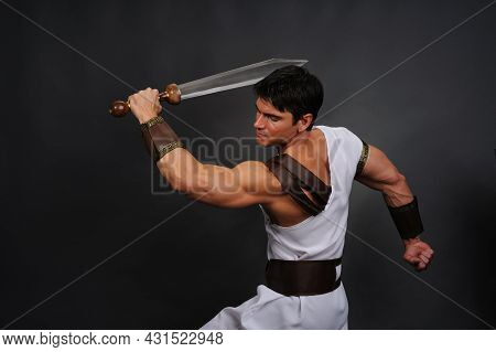 The Sexy Warrior Poses For The Photo.