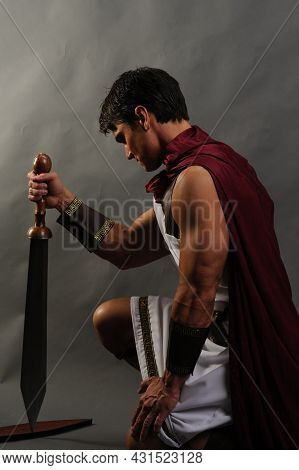 The Sexy Warrior Poses For The Photo.