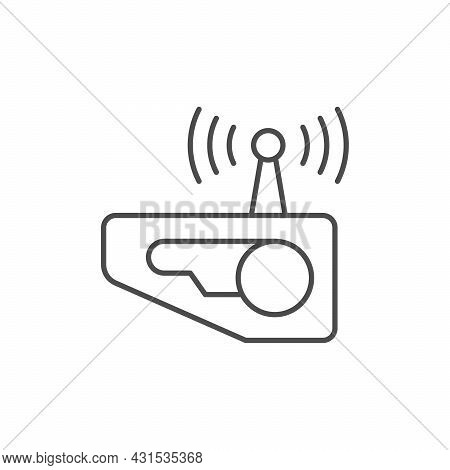 Motorcycle Intercom Line Outline Icon Isolated On White