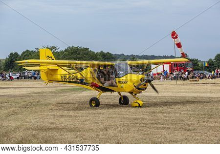 Stanesti, Gorj, Romania -  August 28, 2021:  Sports Light Aircraft At The Aviation Rally, Stanesti A