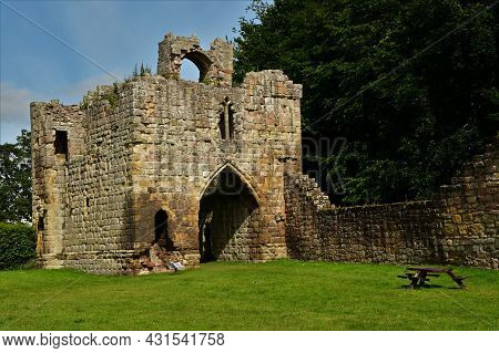 A View Of The Ruins Of The Medieval Castle Building In Etal In Northumberland