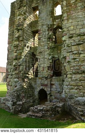 A View Of The Ruins Of The Medieval Castle Building In Etal In Northumberland