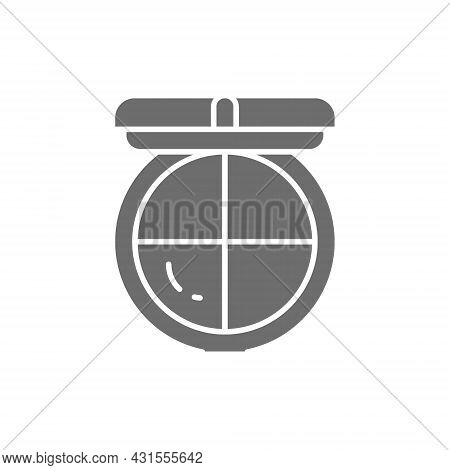 Makeup Powder, Palette Of Blush, Bronzer, Highlighter, Concealer Grey Icon.