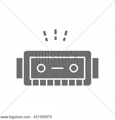 Harmonica, Music Instrument Grey Icon. Isolated On White Background