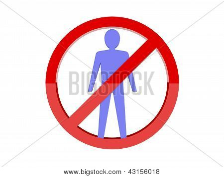 Erkekler yasak kırmızı işaret izin verilmez.