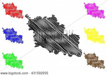 Oder-spree District (federal Republic Of Germany, Rural District, State Of Brandenburg) Map Vector I