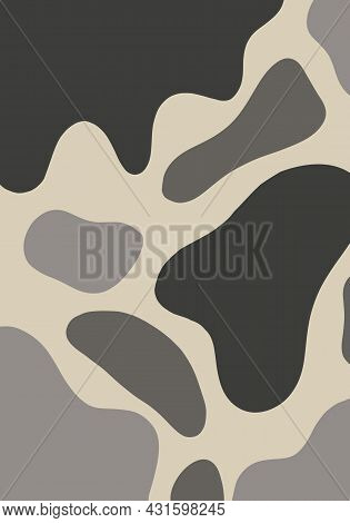 Abstract Seamless Chaotic Pattern With Military Style. Gray Background Texture With Spots And Blots.
