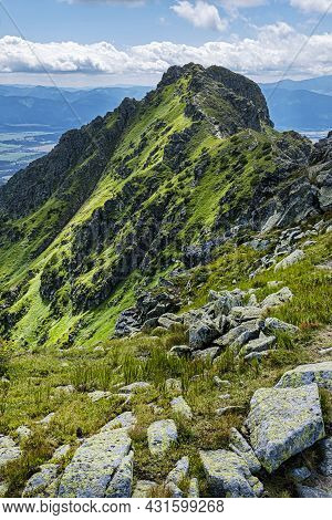 Otrhance Mountain Ridge, Western Tatras Mountains, Slovak Republic. Hiking Theme. Seasonal Natural S