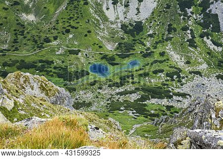 Rackova Valley With Mountain Lakes, Western Tatras Mountains, Slovak Republic. Hiking Theme.