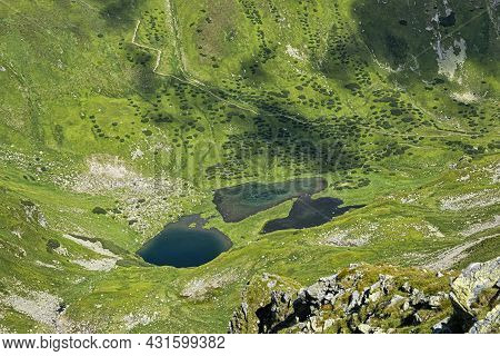 Rackova Valley With Mountain Lakes, Western Tatras Mountains, Slovak Republic. Hiking Theme.