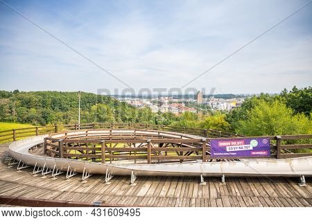 Prague, Czech Republic - 5.08.2021: Bobova Draha Or Bobsled In Prague, Czech Republic