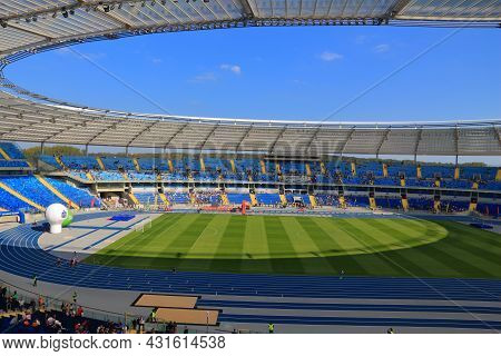 Katowice, Poland - October 1, 2017: Silesian Stadium (stadion Slaski) Open Day In Katowice, Poland. 