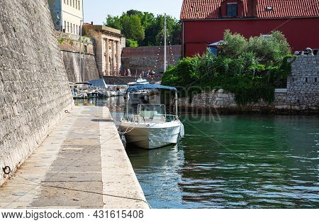 Zadar, Croatia - July 29, 2021: Small Port In The City Of Zadar, Croatia.
