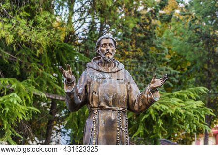 Statue Of St Francis Of Assisi Outside Of Franciscan Complex Of The Church Of Santa Maria Del Pozzo 