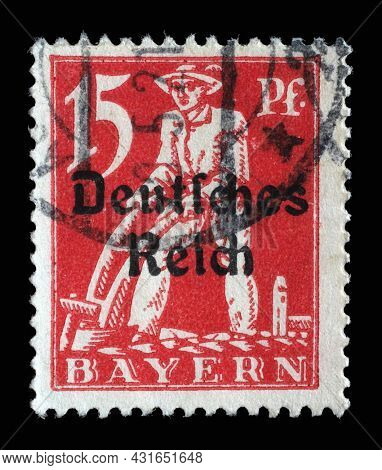 ZAGREB, CROATIA - JUNE 22, 2014: Stamp printed in printed in Bavaria with a 