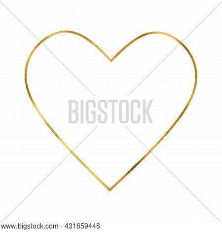 Gold Heart Frame Vector. Calligraphy Heart Background. Heart Frameart, Print, Web, Fashion Design. H