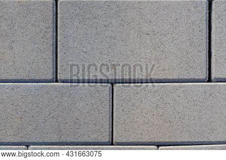 Vibro-pressed Concrete Paving Slabs. Pattern Of Rectangles.