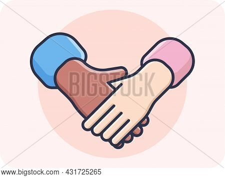 Holding Hands To Comfort Each Other Encourage Each Other To Overcome Obstacles, Emoji, Vector Design