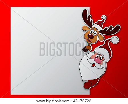Santa clause e cervi con segno bianco