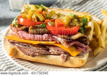 Homemade Chicago Jim Shoe Roast Beef Sandwich