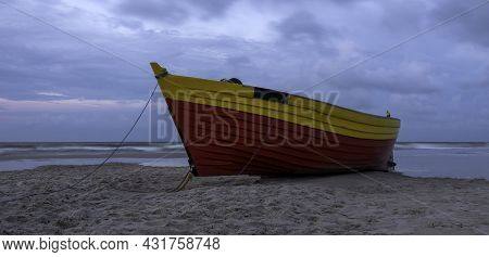 Fishing Boat On Polish Beach - Debki, Pomerania, Poland