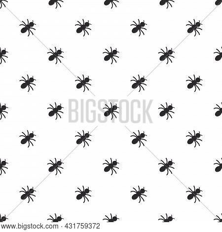 Seamless Vector Pattern With Doodle Bugs. Vector Illustration On White Background