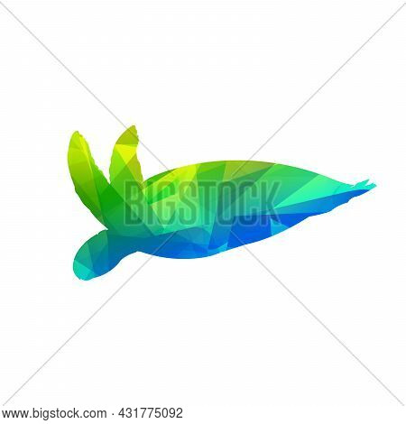Vector Illustration Of A Colorful Sea Turtle