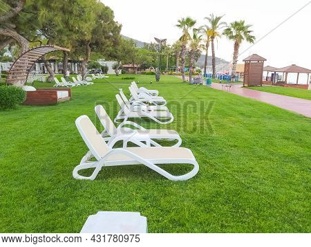 Beldibi, Kemer, Antalya, Turkey - May 11, 2021: The Territory Of The Rixos Beldibi Hotel
