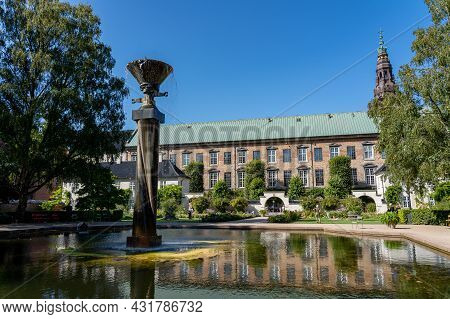 Copenhagen, Denmark -september 2, 2021: The Royal Library Garden On A Sunny Day.