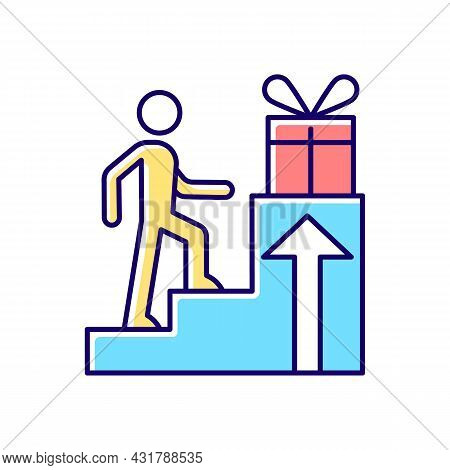 Reward Based Motivation Rgb Color Icon. Outside Incentive. Way To Boost And Inspire Someone To Act. 