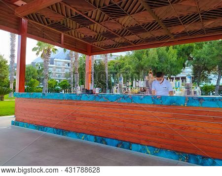 Beldibi, Kemer, Antalya, Turkey - May 11, 2021: The Territory Of The Rixos Beldibi Hotel