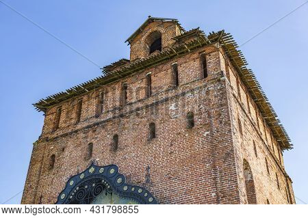 Ancient Brick Pyatnitsky Gate In Kolomna, Russia