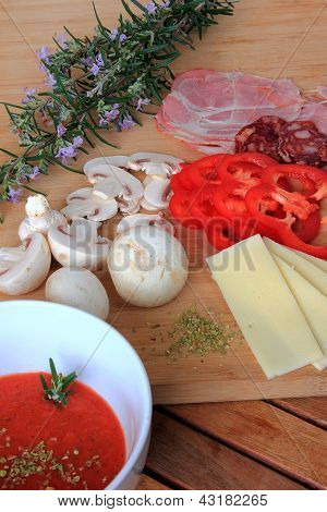 Ingrediënten voor pizza