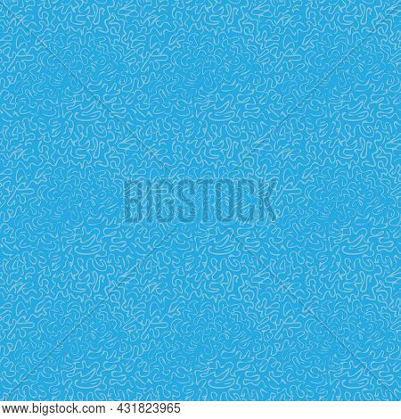 Abstract Vermicular Seamless Vector Pattern In Blue