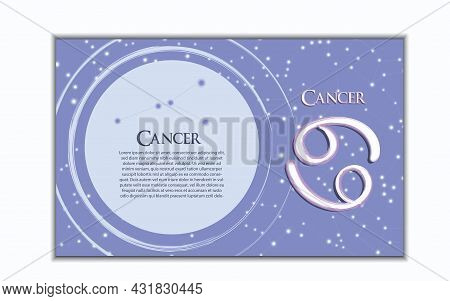 Horizontal Banner Of 12 Zodiac. Vector Illustration Of The Horoscope Of The Constellation. Template