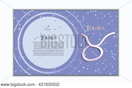 Horizontal Banner Of 12 Zodiac. Vector Illustration Of The Horoscope Of The Constellation. Template