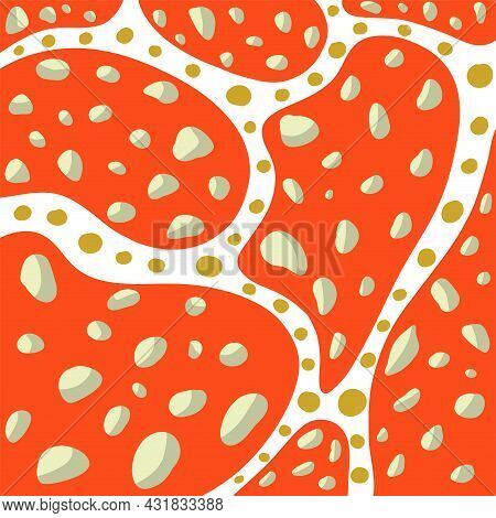 Amanita Seamless Pattern. Vector Illustration Set Of Red Amanita