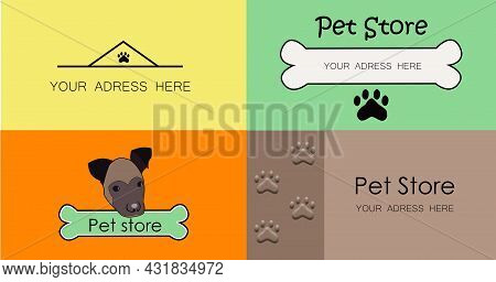 Vector Pet Store. Business Cards Design And Log