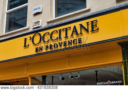 Cork, Ireland- July 14, 2021: The Sign For Loccitane En Provence  Store  In Cork City