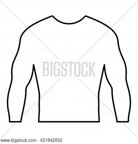 Rashguard Long Sleeves Top Contour Outline Icon Black Color Vector Illustration Flat Style Simple Im