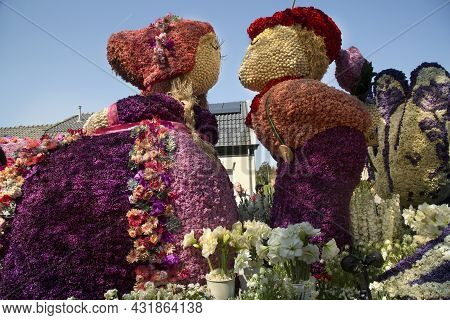 Sassenheim, Netherlands, 21 April 2018.  Flower Parade, Bloemencorso In Sassenheim, Netherlands.